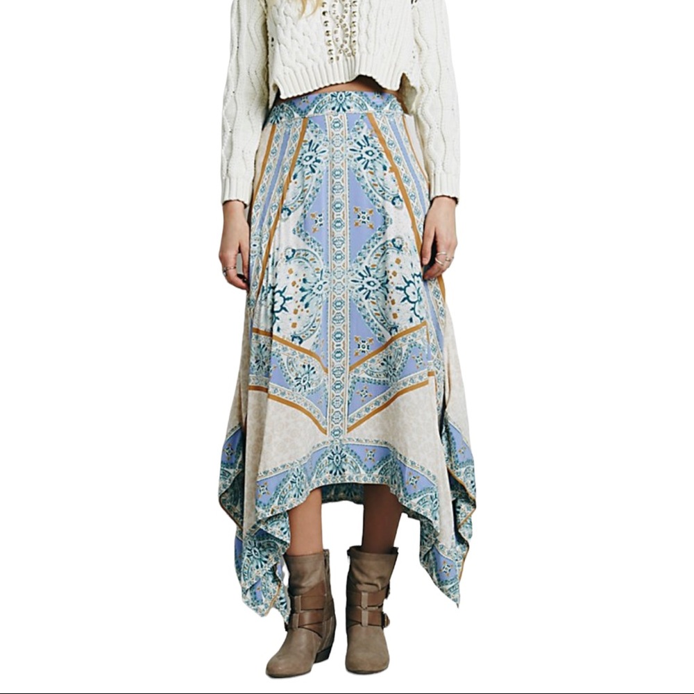 Free people traveler print maxi skirt